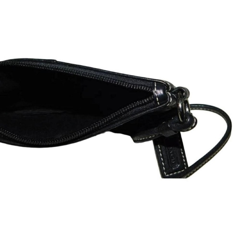 COACH Bag Black Leather Wristlet Clutch Purse - Picture 4 of 4